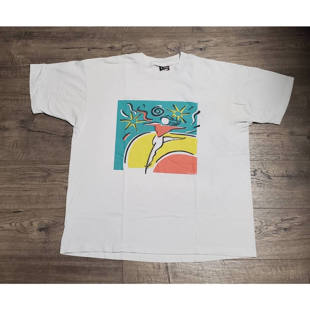 Vintage 90s 1990 Screen Stars Single Stitched Art Dancer T Shirt Mens XL